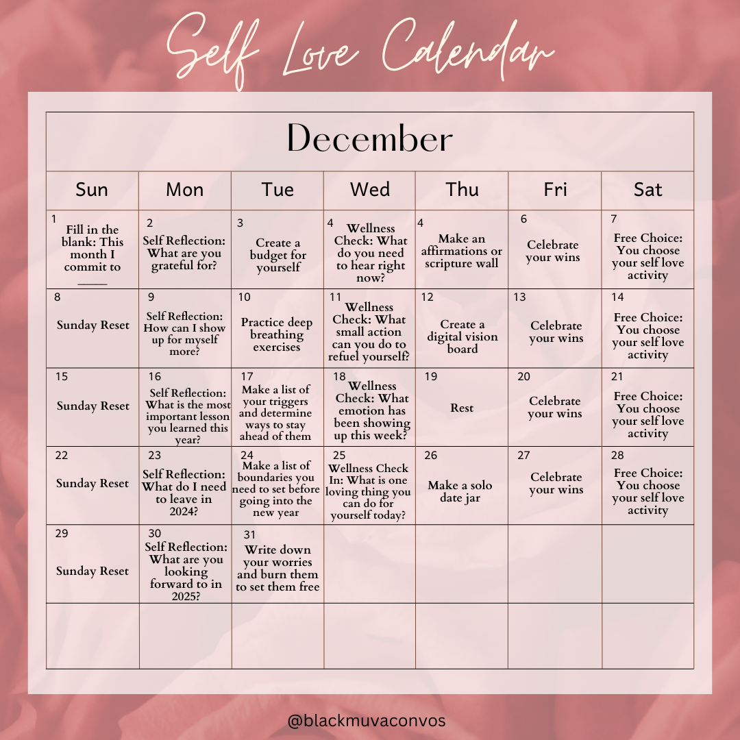 Self Love Calendar