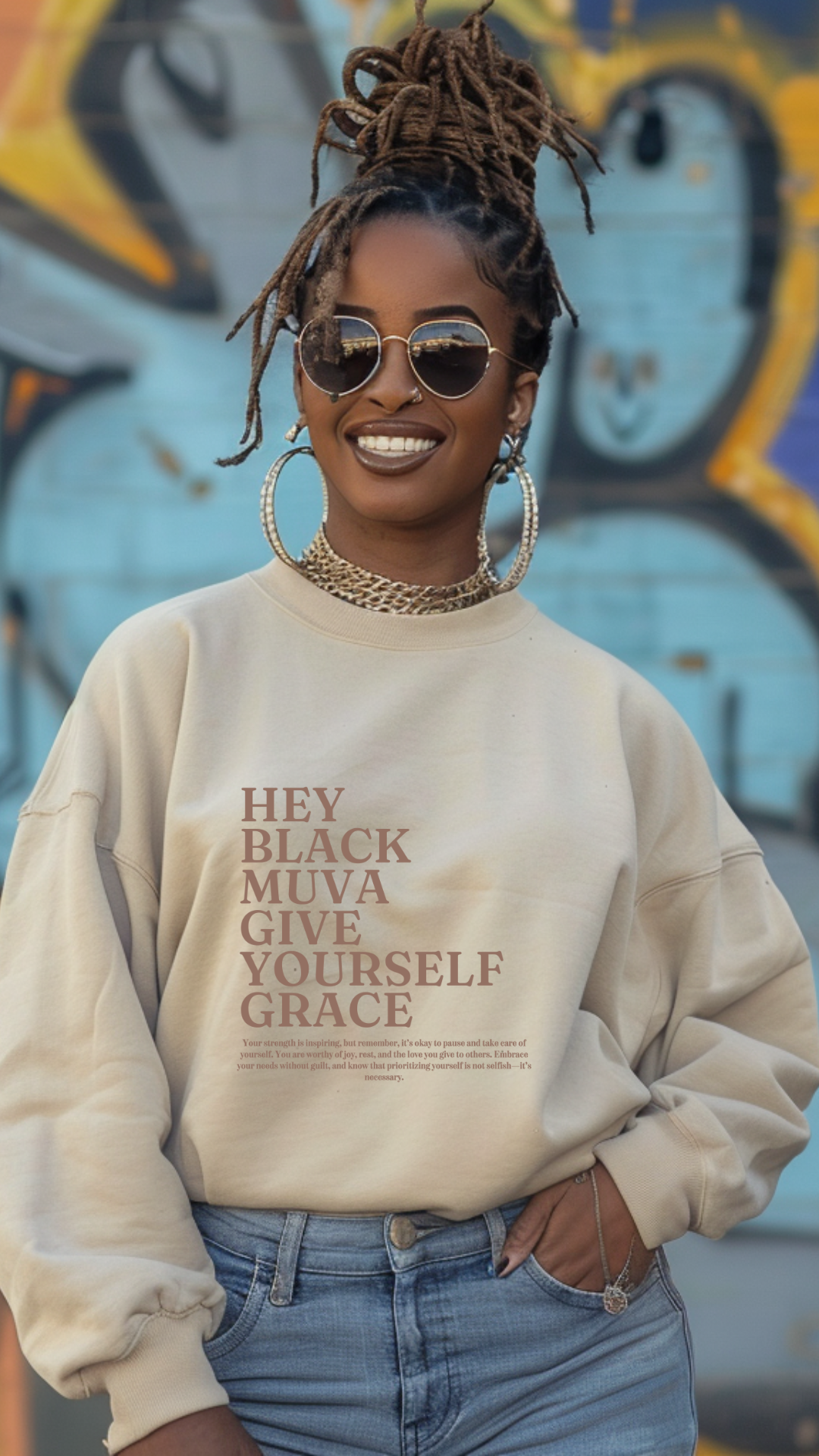 Give Yourself Grace Empowering Crewneck Sweatshirt for Moms