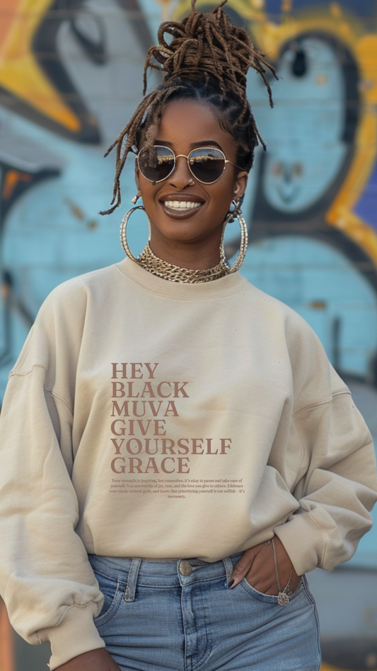 Give Yourself Grace Empowering Crewneck Sweatshirt for Moms